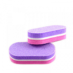 Мини баф с мягкой прослойкой двуцветный (розовый/фиолетовый) 100/180, 4.7*2 см 40 шт.